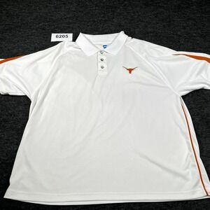Texas Longhorns Polo Shirt Mens 2XL White Mesh NCAA by KA Inc Football Sports
